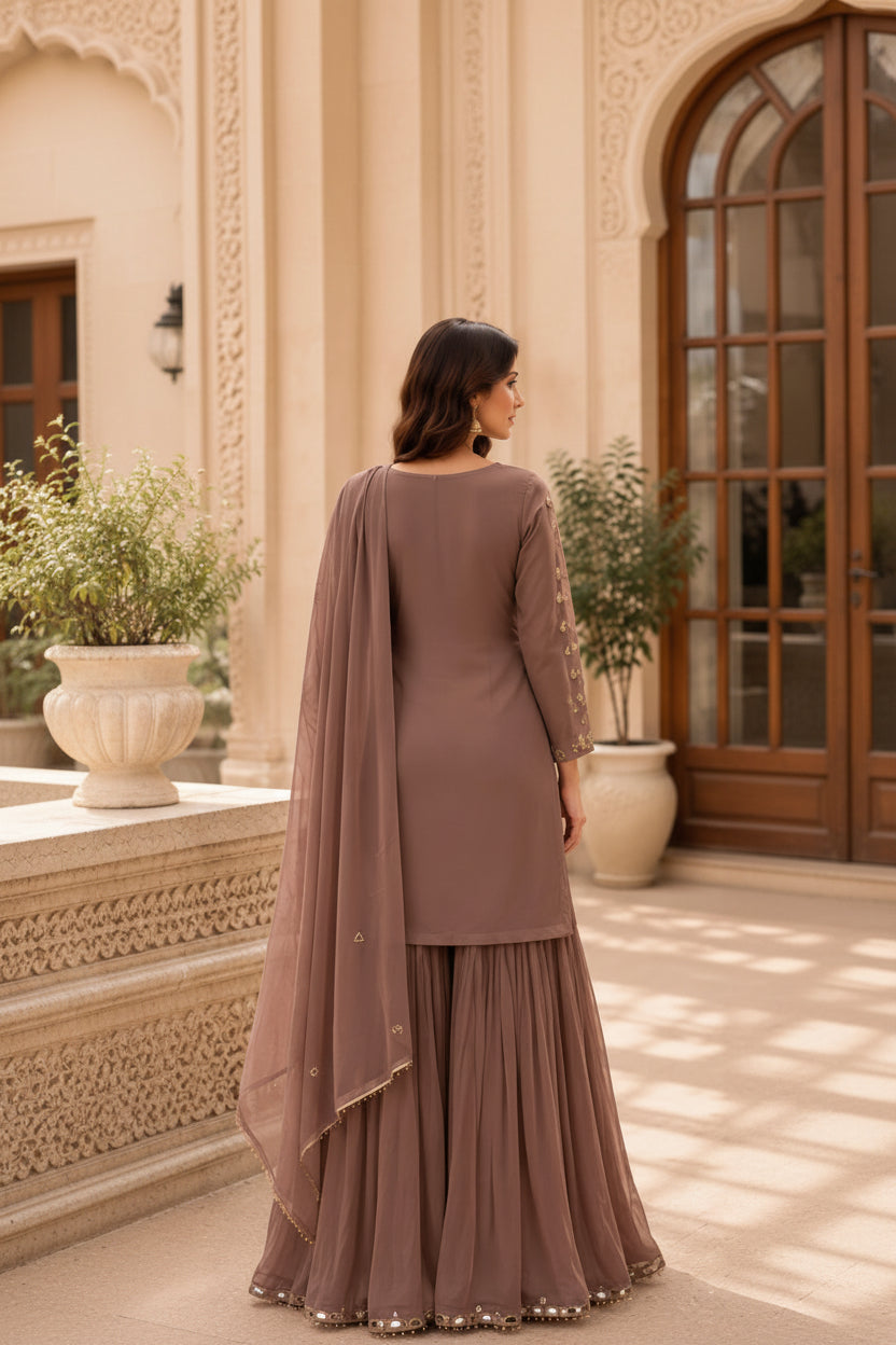 Mocha Mirror sharara set