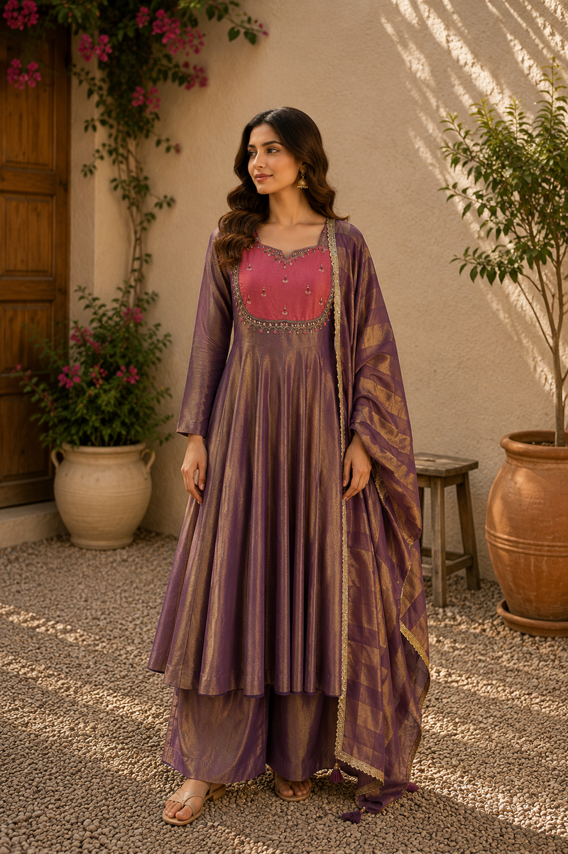 Zariya Plum Anarkali
